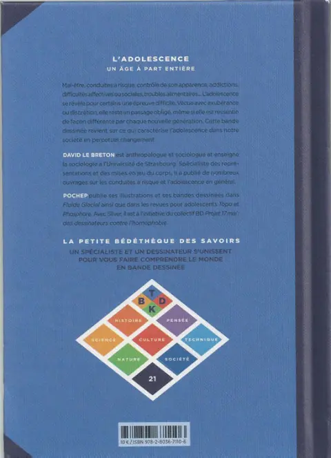 Verso de l'album La Petite Bédéthèque des Savoirs Tome 21 L'adolescence - Un âge à part entière