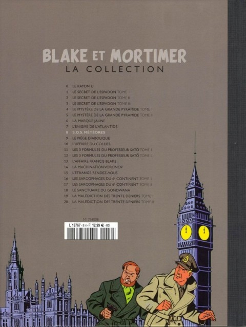 Verso de l'album Blake et Mortimer La Collection Tome 8 S.O.S. météores