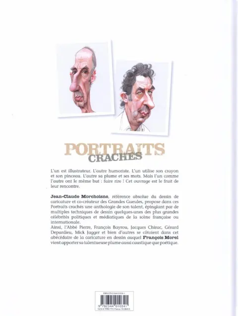 Verso de l'album Portraits crachés - L'abécédaire de nos amis (ou pas)