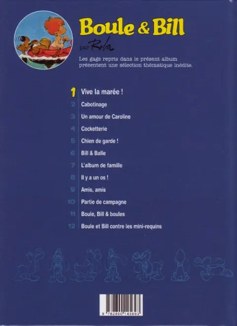Verso de l'album Boule & Bill Tome 1 Vive la marée !