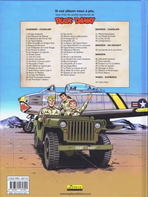 Verso de l'album Buck Danny «Classic» Tome 1 Sabre sur la Corée