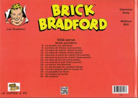 Verso de l'album Brick Bradford Strips quotidiens Tome 21 Les balles de fumée - Le village hurlant - L'héritage du lac