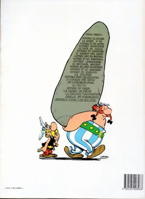 Verso de l'album Astérix Tome 22 La grande traversée