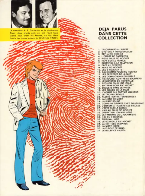 Verso de l'album Ric Hochet Tome 23 la ligne de mort