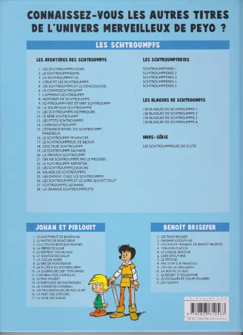 Verso de l'album Johan et Pirlouit Tome 14 La horde du corbeau
