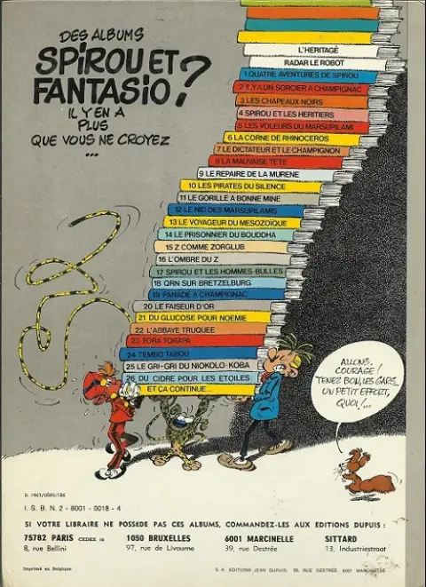 Verso de l'album Spirou et Fantasio Tome 16 L'ombre du Z