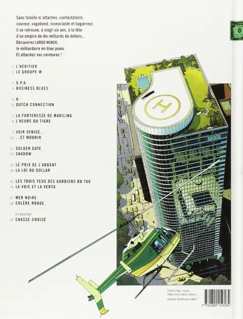 Verso de l'album Largo Winch Tome 14 La loi du dollar