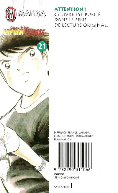 Verso de l'album Captain Tsubasa Tome 21 L'Inévitable Nouvelle Confrontation