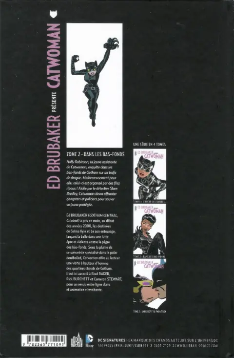 Verso de l'album Catwoman Tome 2 Dans les bas-fonds