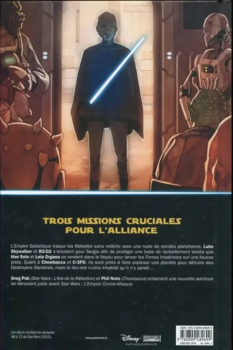 Verso de l'album Star Wars Tome 12 Rebelles et renégats