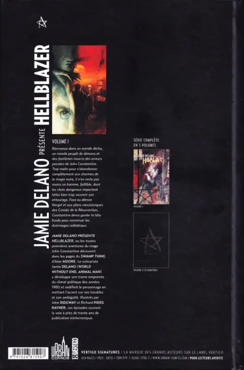 Verso de l'album Hellblazer Volume 1