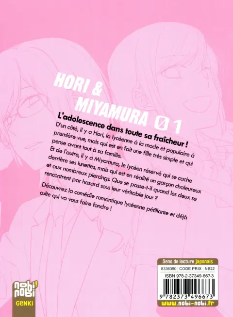 Verso de l'album Horimiya 01