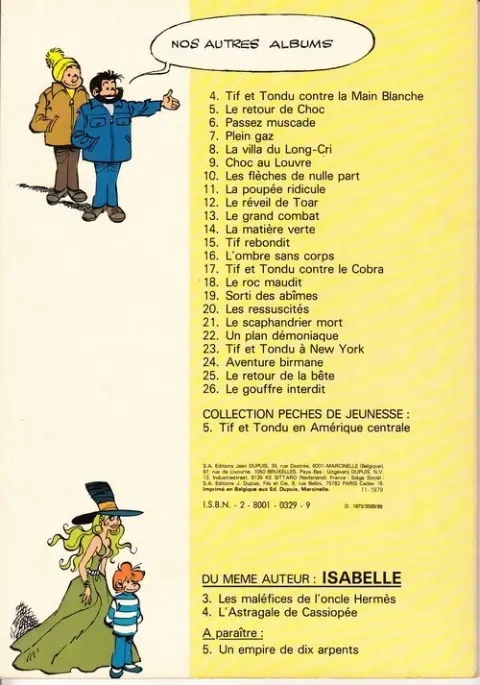 Verso de l'album Tif et Tondu Tome 20 Les ressuscités