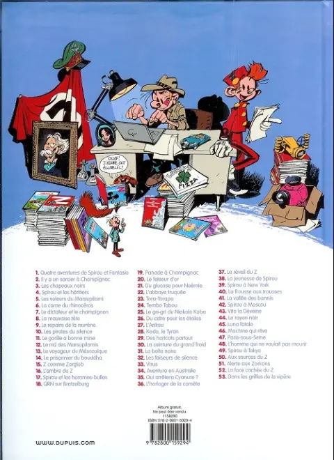 Verso de l'album Spirou et Fantasio Tome 51 Alerte aux Zorkons
