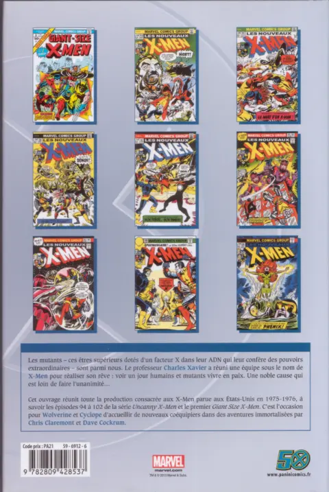 Verso de l'album X-Men L'intégrale Tome 1 1975-1976