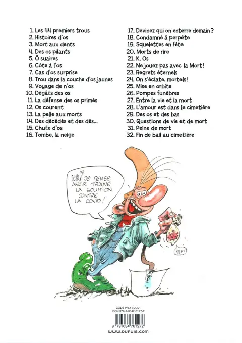 Verso de l'album Pierre Tombal Tome 22 Ne jouez pas avec la Mort !