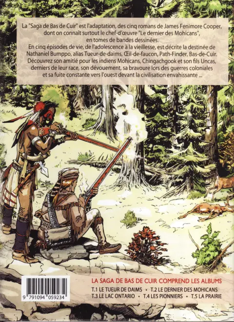Verso de l'album La saga de Bas de Cuir Tome 1 Le tueur de daims