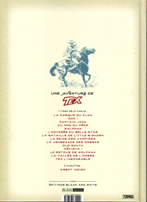 Verso de l'album Tex 14 Tex l'inexorable