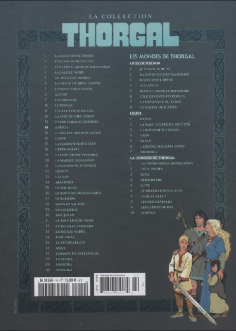 Verso de l'album Thorgal - La collection Tome 14 Aaricia