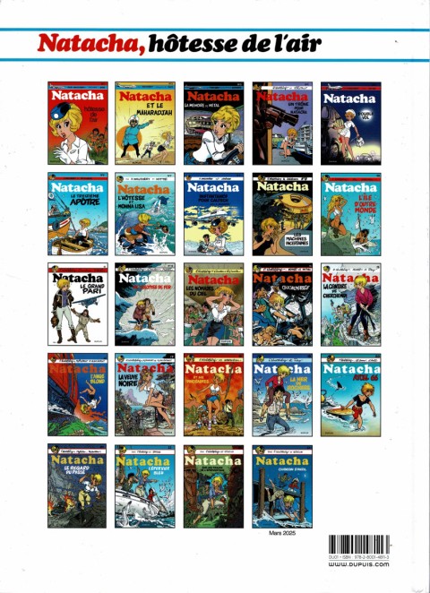 Verso de l'album Natacha Tome 22 l'épervier bleu