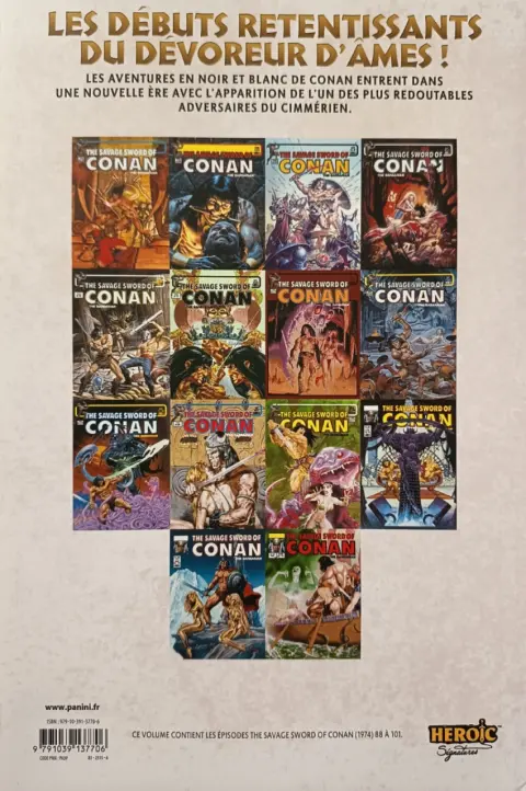 Verso de l'album The Savage sword of Conan Tome 7