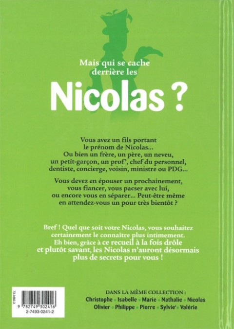Verso de l'album L'Encyclopédie des prénoms en BD Tome 6 Nicolas