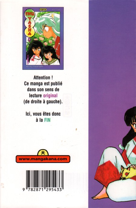 Verso de l'album Inu Yasha 9