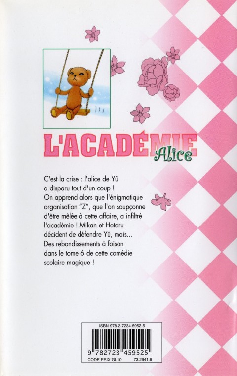Verso de l'album L'Académie Alice 6