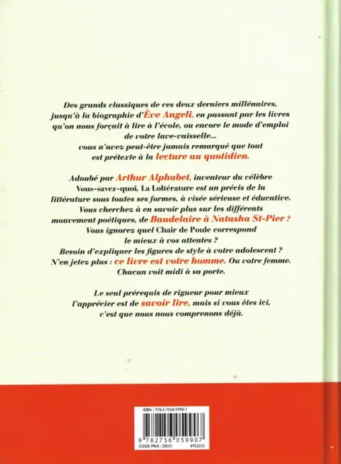 Verso de l'album La Loltérature