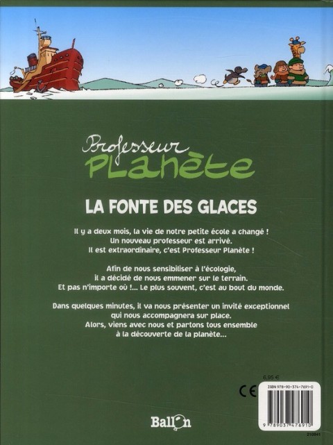 Verso de l'album Professeur Planète La fonte des glaces