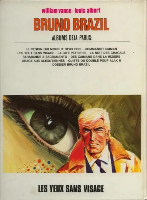 Verso de l'album Bruno Brazil Tome 3 Les yeux sans visage
