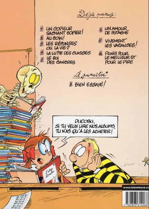 Verso de l'album L'Élève Ducobu Tome 4 La lutte des classes