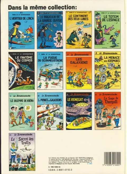 Verso de l'album Le Scrameustache Tome 9 Le dilemme de Khéna