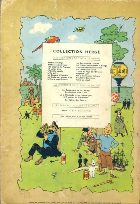 Verso de l'album Tintin Tome 8 Le sceptre d'Ottokar