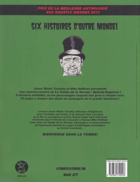 Verso de l'album La Tombe de la terreur Tome 3 Six histoires morbides !