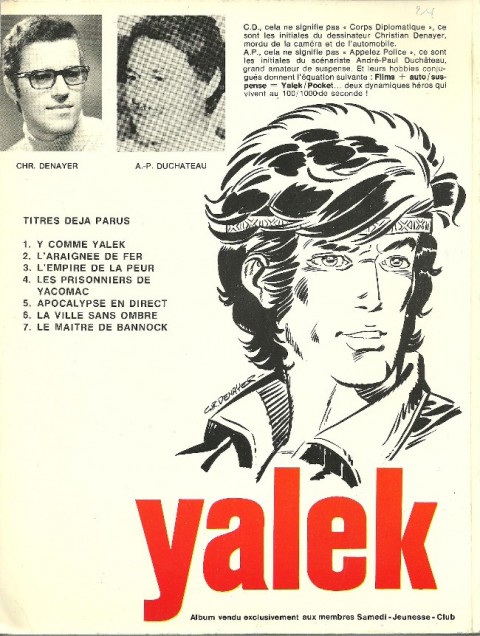 Verso de l'album Yalek Tome 7 Le maître de Bannock