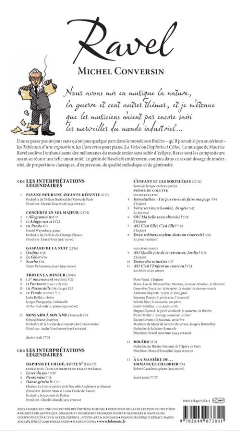 Verso de l'album BD Classique Tome 8 Ravel