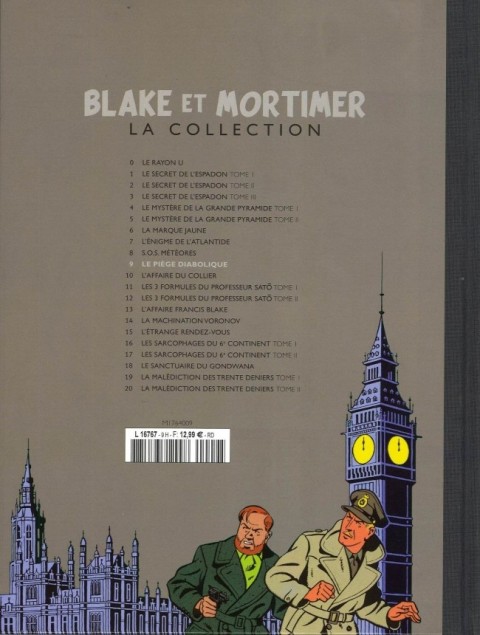 Verso de l'album Blake et Mortimer La Collection Tome 9 Le piège diabolique