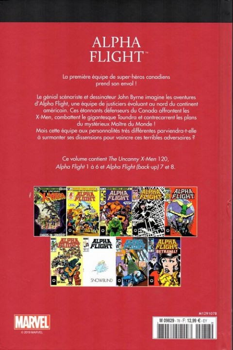 Verso de l'album Le meilleur des Super-Héros Marvel Tome 78 Alpha flight