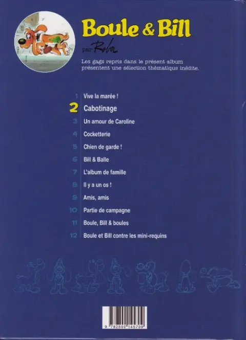 Verso de l'album Boule & Bill Tome 2 Cabotinage