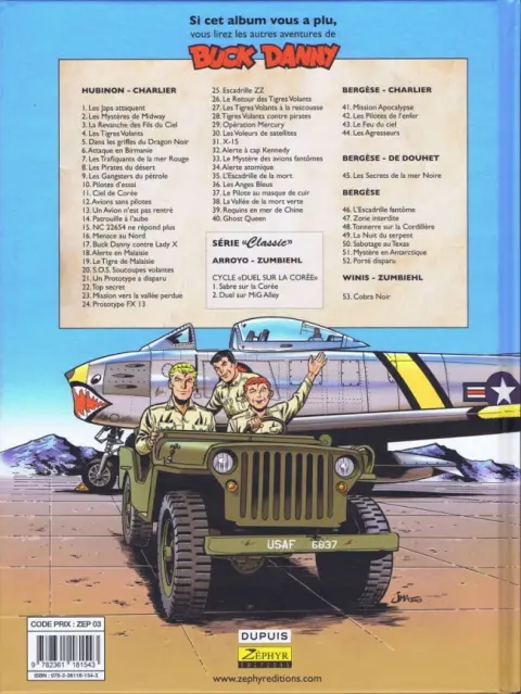 Verso de l'album Buck Danny «Classic» Tome 2 Duel sur Mig Alley
