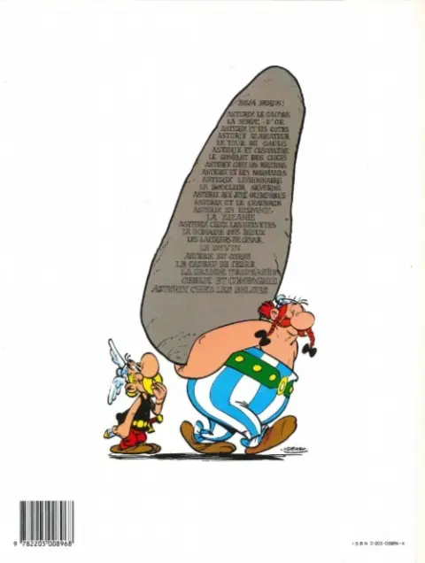 Verso de l'album Astérix Tome 22 La grande traversée