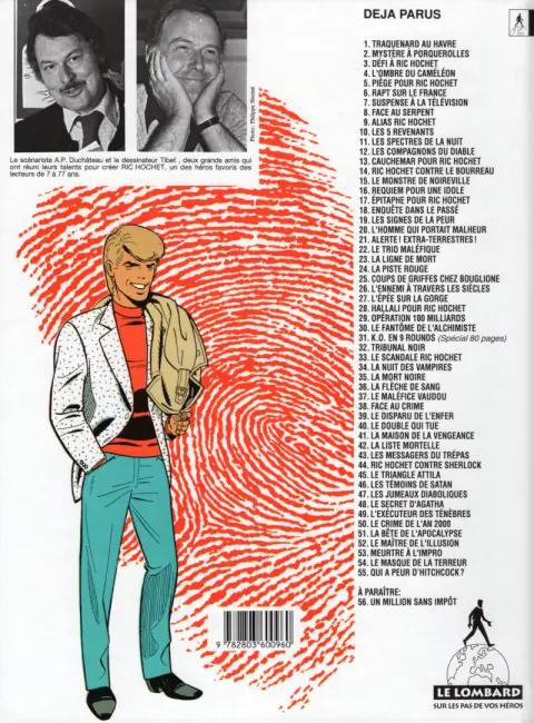 Verso de l'album Ric Hochet Tome 26 L'ennemi à travers les siècles