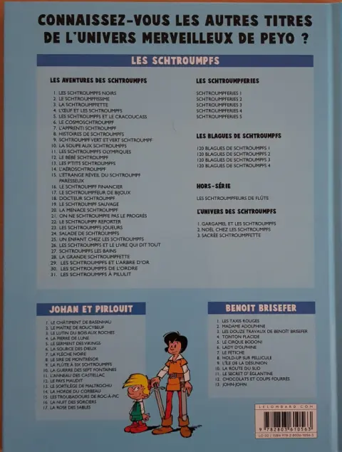 Verso de l'album Johan et Pirlouit Tome 14 La horde du corbeau