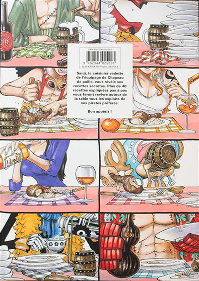 Verso de l'album One Piece Les Recettes pirates de Sanji
