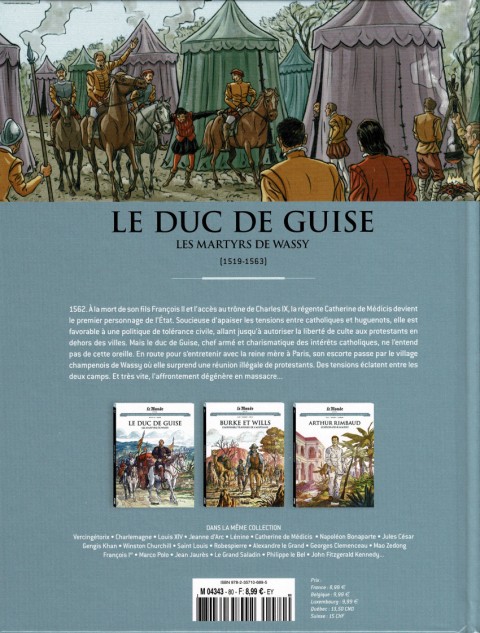 Verso de l'album Les grands personnages de l'Histoire en bandes dessinées Tome 80 Le duc de Guise - Les martyrs de Wassy