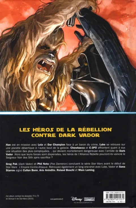 Verso de l'album Star Wars Tome 13 Les sabres jumeaux