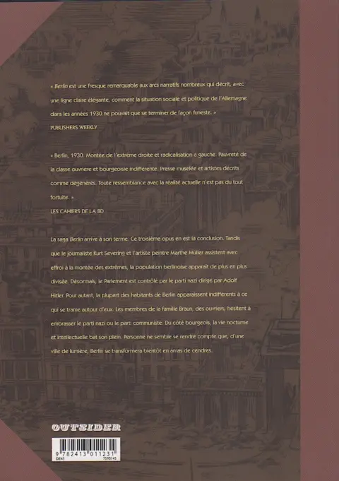 Verso de l'album Berlin Livre Troisième Ville de lumière