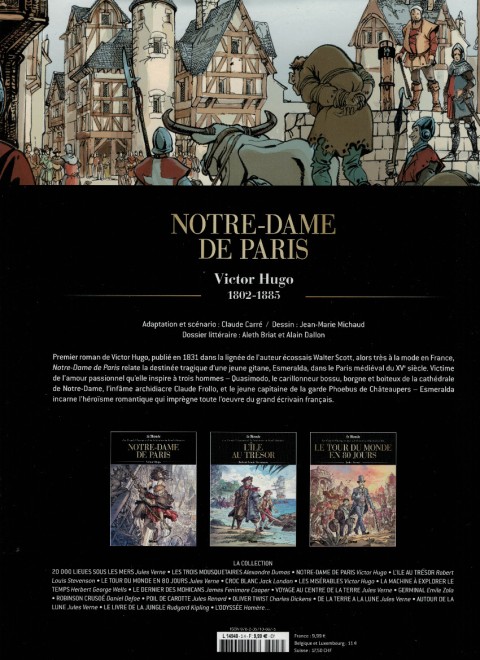 Verso de l'album Les Grands Classiques de la littérature en bande dessinée Tome 3 Notre-Dame de Paris