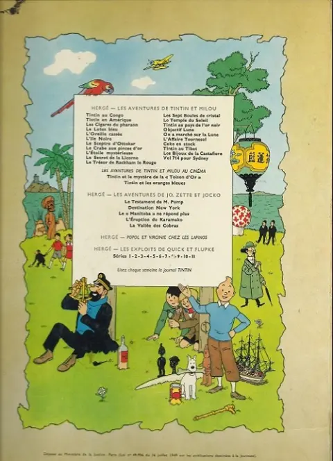 Verso de l'album Tintin Tome 12 Le trésor de Rackham Le Rouge